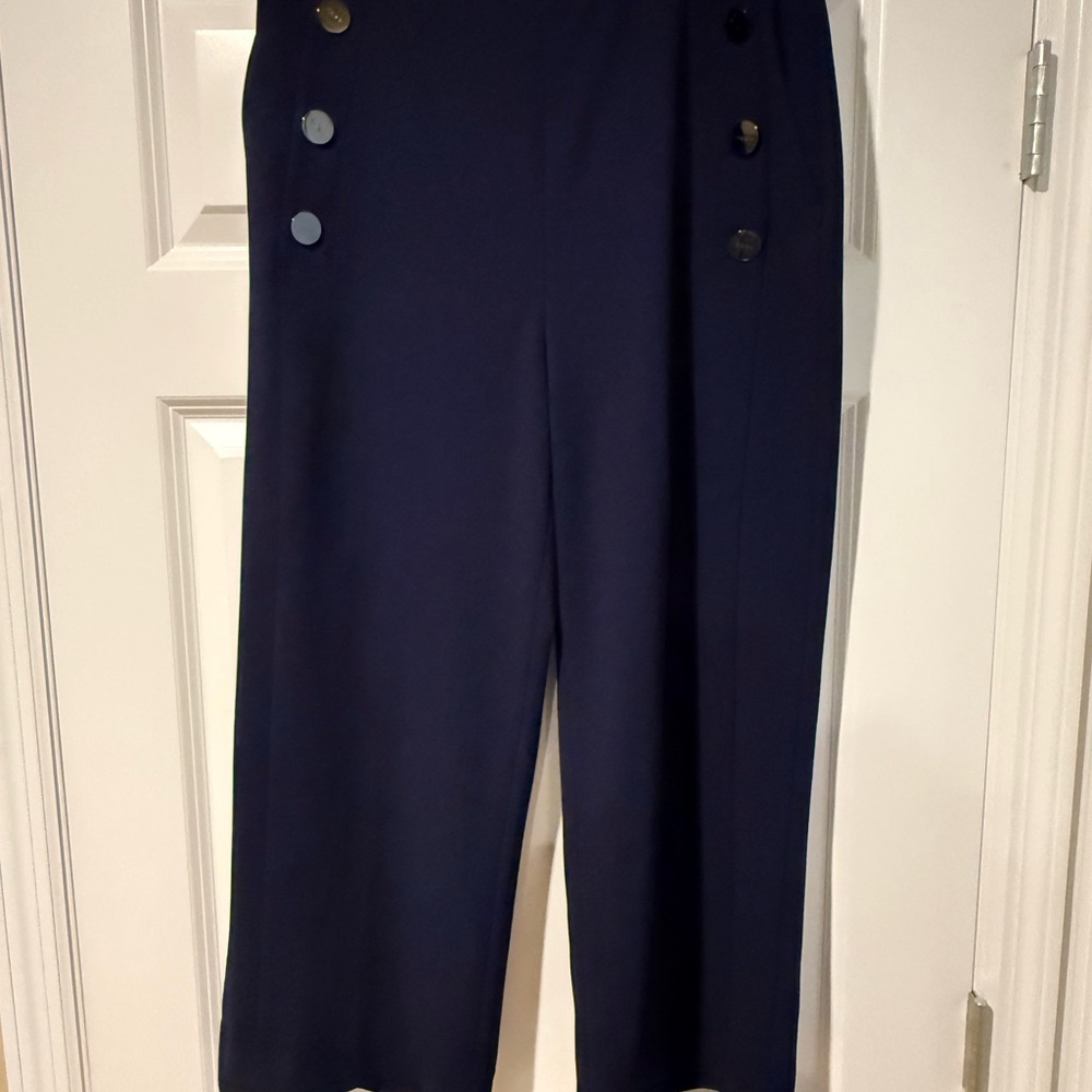 DKNY Midnight Blue Sailor Cropped Pants size 8 NWOT